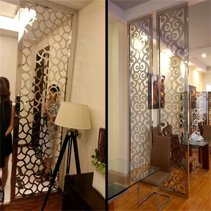 Laser Cut Screen Room Divider Panels with Bronze Gold Stainless Steel Partition