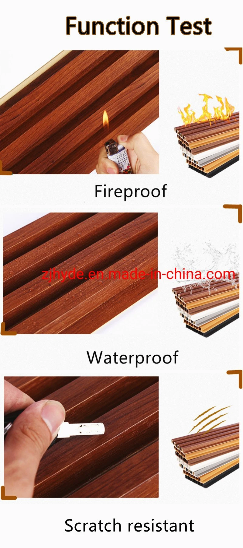 China Factory Sample Customization Supply High-Performance Composite Decking Cladding Waterproof Wood Composite WPC 3D Wall Ceiling Panel