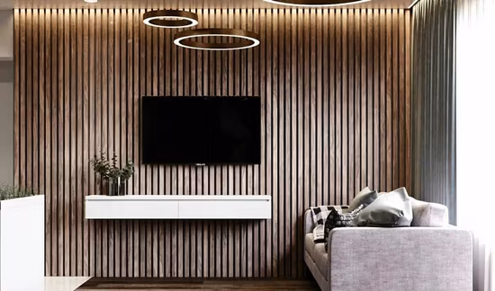 Light Oak Acoustic Timber Slats Panel
