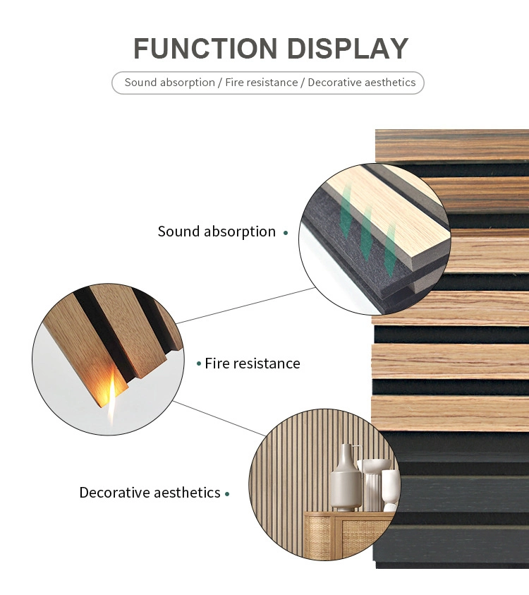 Natural Walnut Decorative Wood Slat Panels Akustik Panel MDF Wood Slat Panels