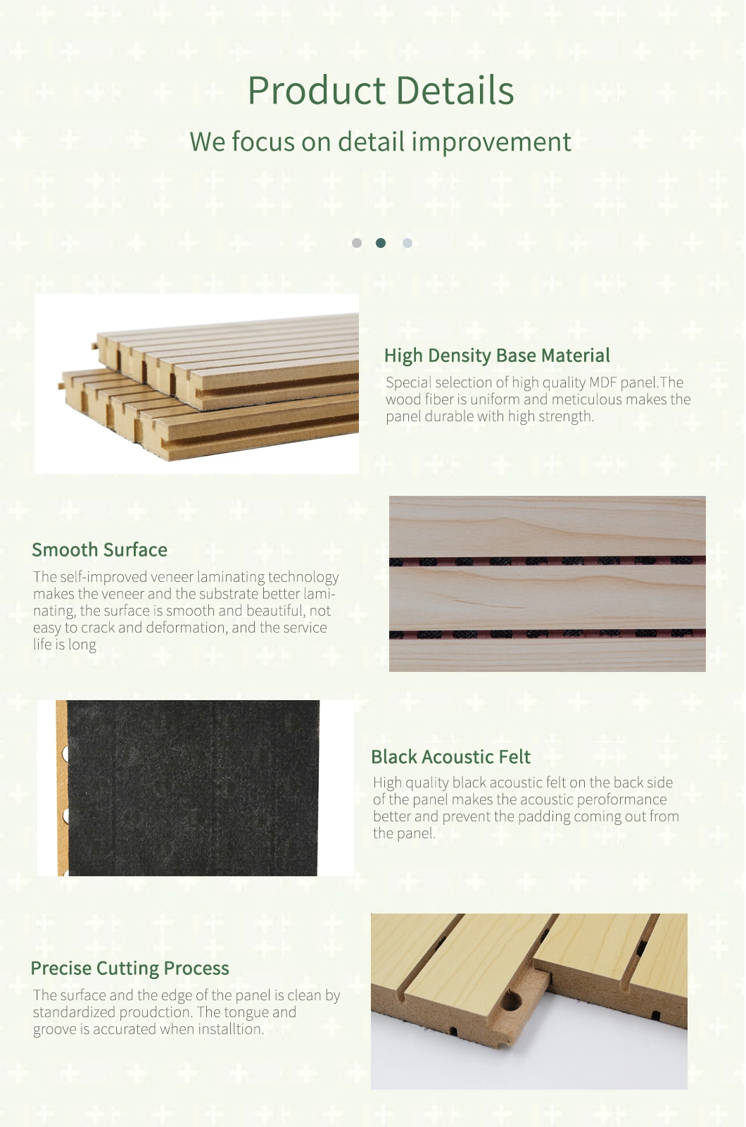 Veneer Sound Proof MDF Interior Decorative Timber for Slatted Panel Wall Covering