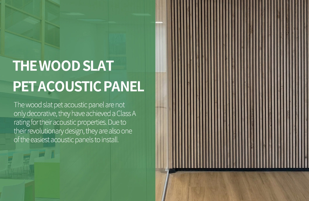 Wall Sound Absorption Polyester Fiber Vertical Timber Slats Acoustic Wall Panel