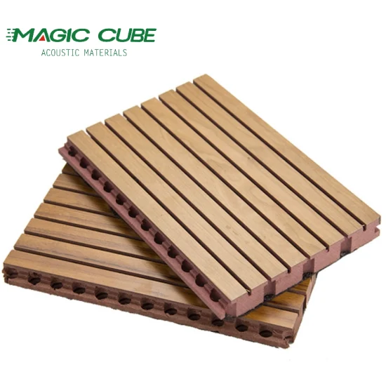 Interior Decoration MDF Wooden Soundproof Grooved Acoustic Wall Panel