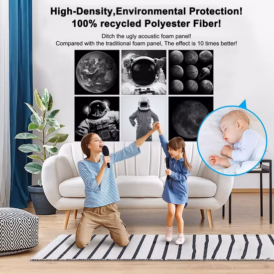 Bubos 9mm 3D Ceiling Wall Slat Wall Soundproof MDF Wall Wood Acoustic Diffuser Polyester Art Acoustic Ceiling Building Material Acoustic Panel